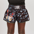  Детски Муай Тай Шорти - LEONE FLAMES KICK SHORTS KIDS - ABJ20 - Black